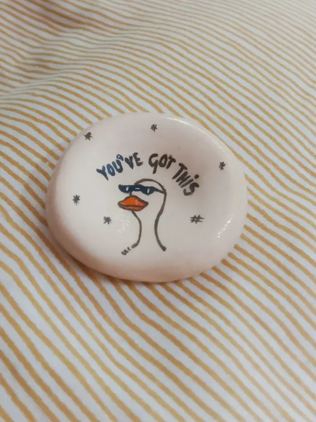 Worry Stone Handmade with Clay - Comes with the Message of You've got this ❤️