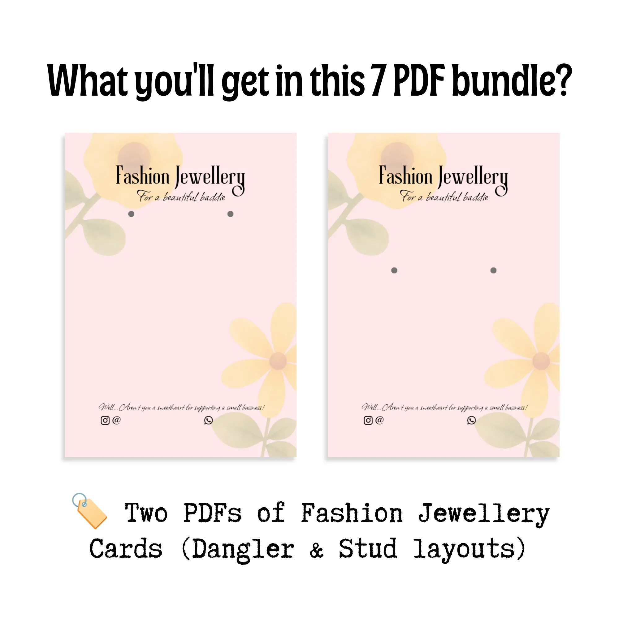 Fashion jewellery card for a beautiful baddie