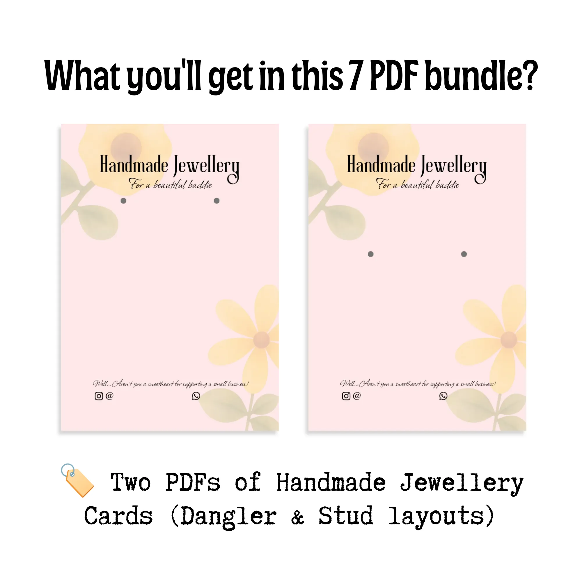 Handmade jewellery card for a beautiful baddie