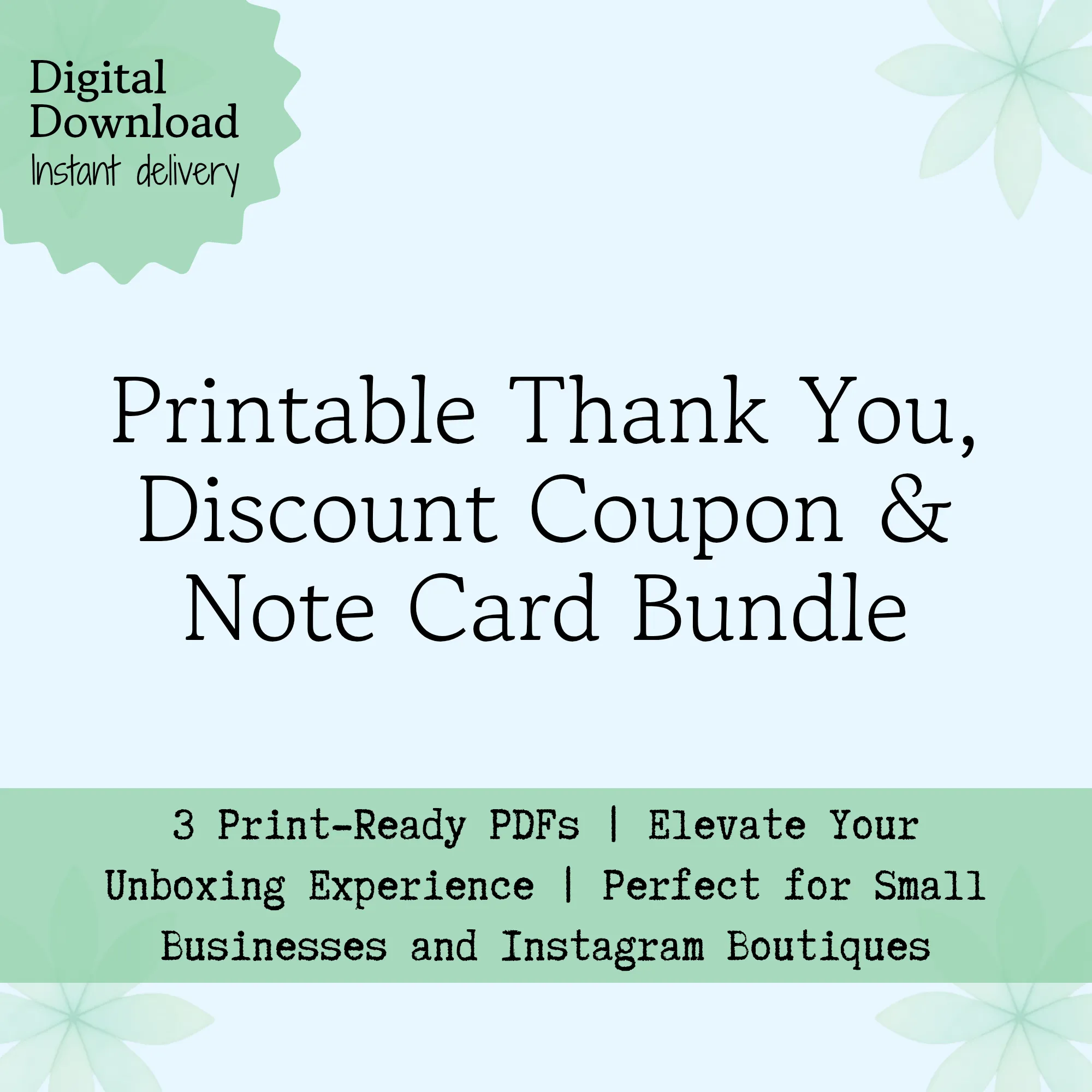Printable Thank you cards bundle under 150 rupees for small business owners