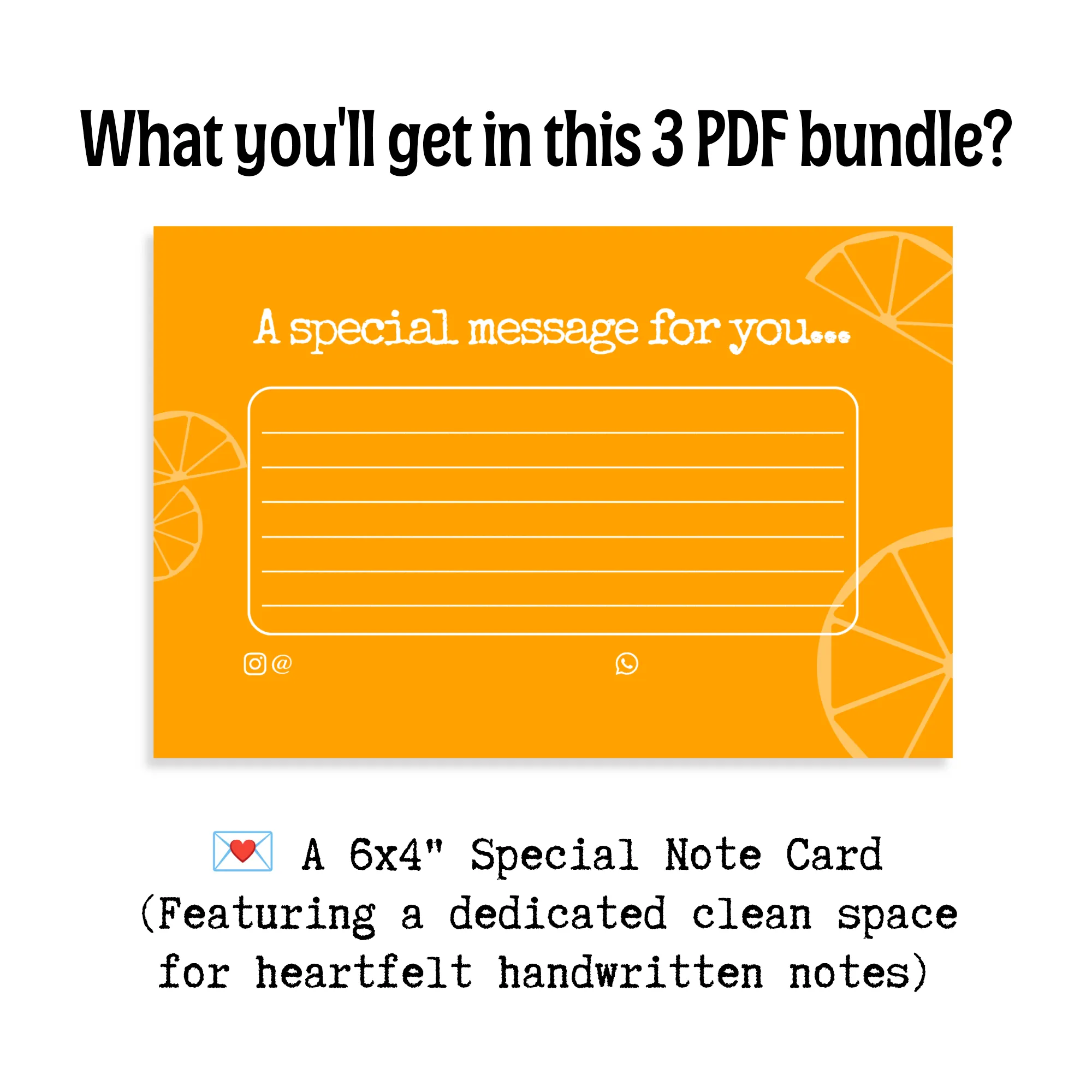 Orange Citrus Thank You Card & Discount Voucher Print Ready PDF Bundle | Small Business Packaging Inserts & Note Cards — view 4