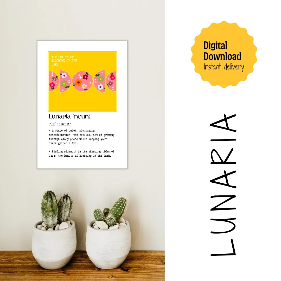 Aesthetic cute wall poster in A5 size, Printable PDF filer